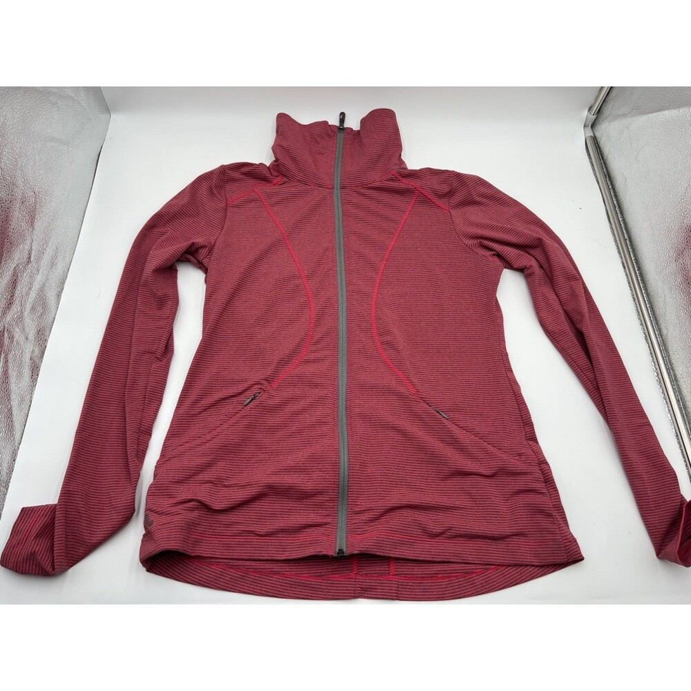 Lole Essential Cardigan Women's fitness Jacket Strawberry Stripe Size large
